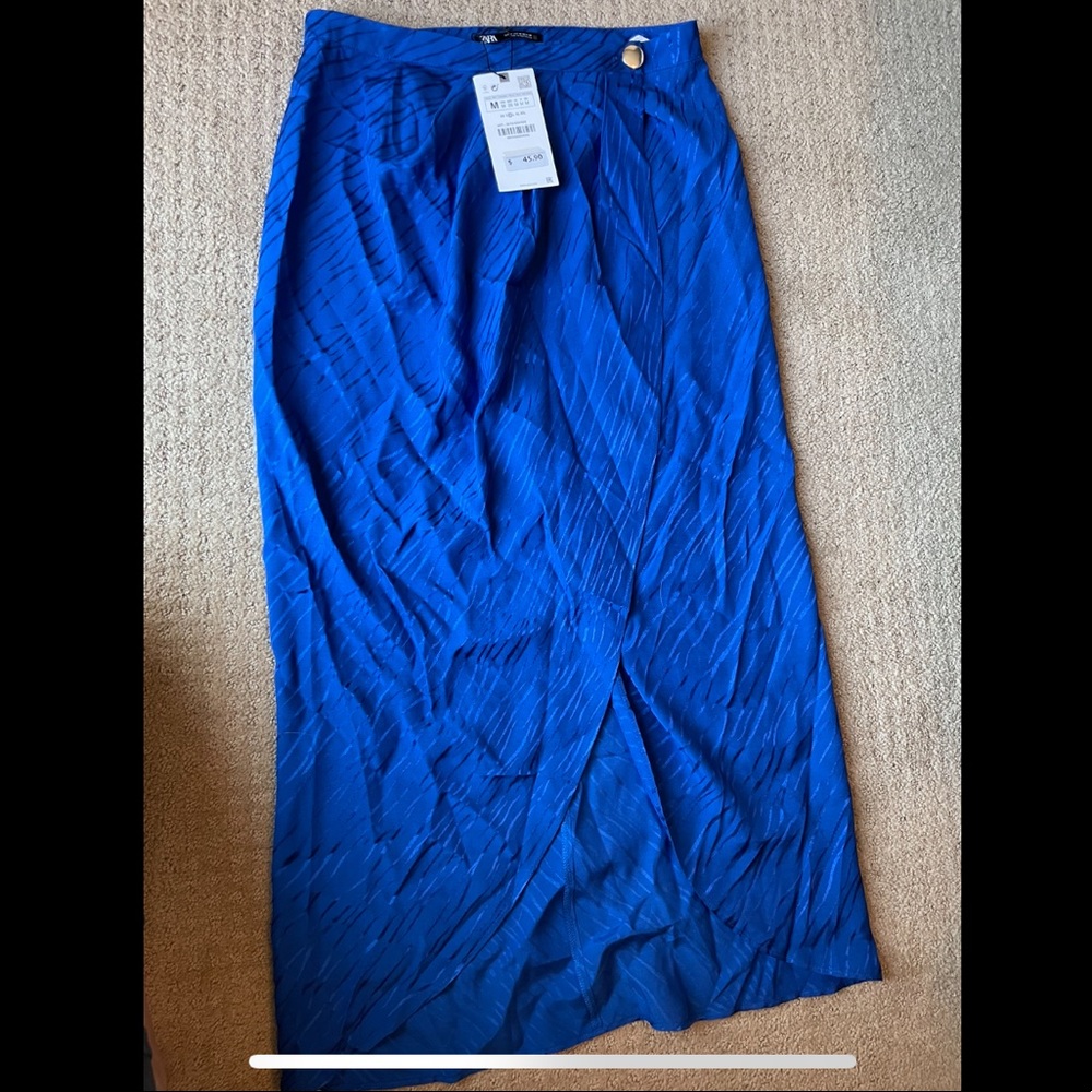 Zara Jacquard Wrap Midi Skirt